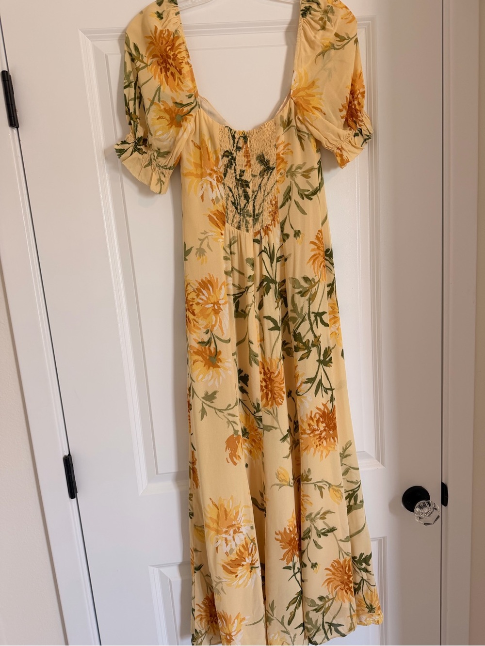 NWT Reformation Gloria Floral Yellow Puff Sleeve Maxi Dress (Size 2) - Picture 7 of 14